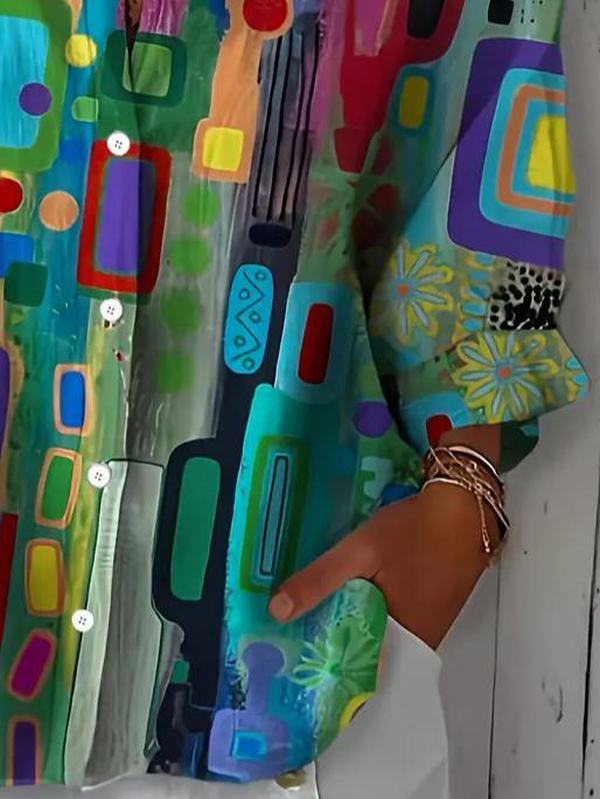 Hunia - חולצה צבעונית בסטייל אמנותי