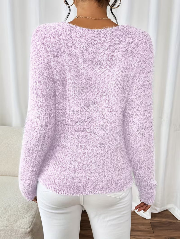 Aderah - סוודר רופף עם צווארון V