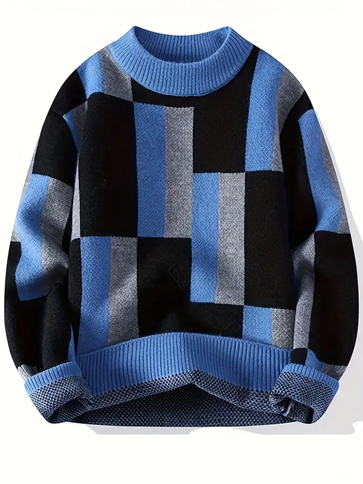 Tyrone - סוודר סרוג בדוגמה גיאומטרית