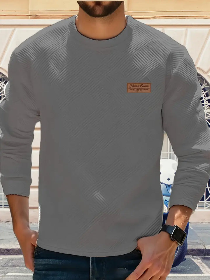 Malinga - סווטשירט עם דפוס גיאומטרי קז'ואלי ושרוולים ארוכים