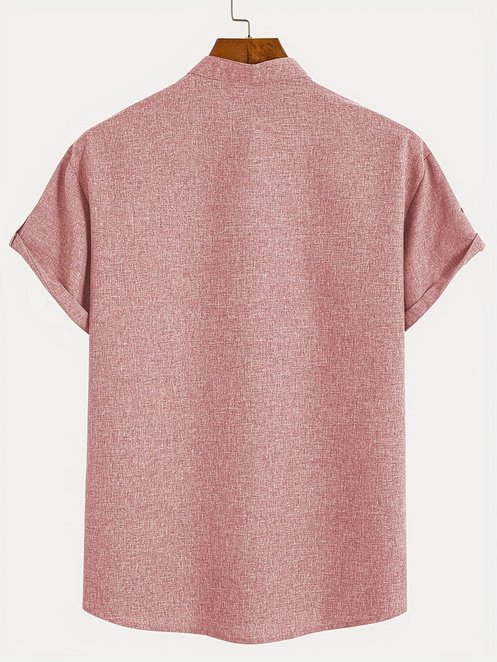 Elliott - חולצה אלגנטית עם שרוולים קצרים וצווארון עומד