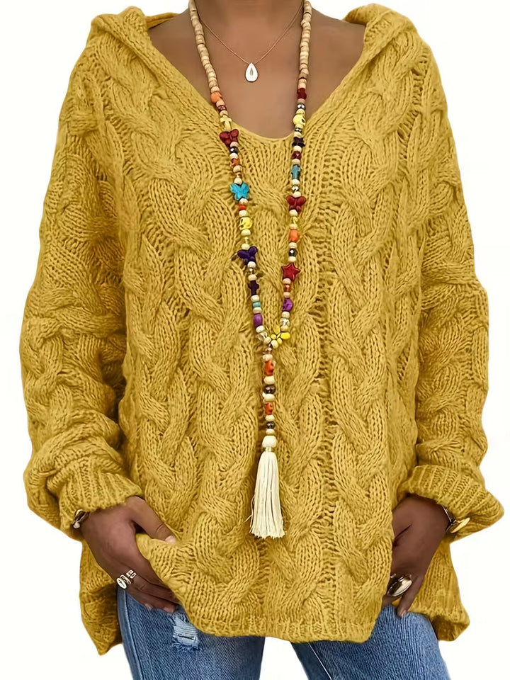 Hailee - סוודר סרוג קז'ואל עם שרוולים ארוכים