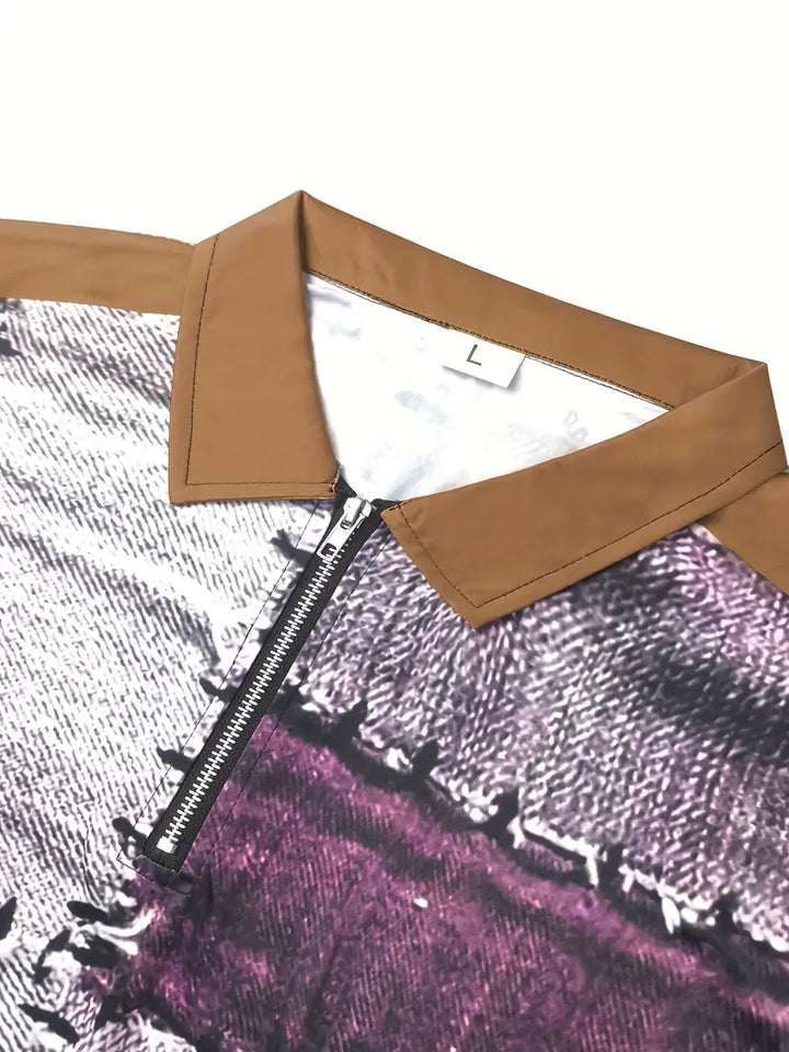 Zerem - חולצת שרוולים ארוכים עם רוכסן בצבע אחיד