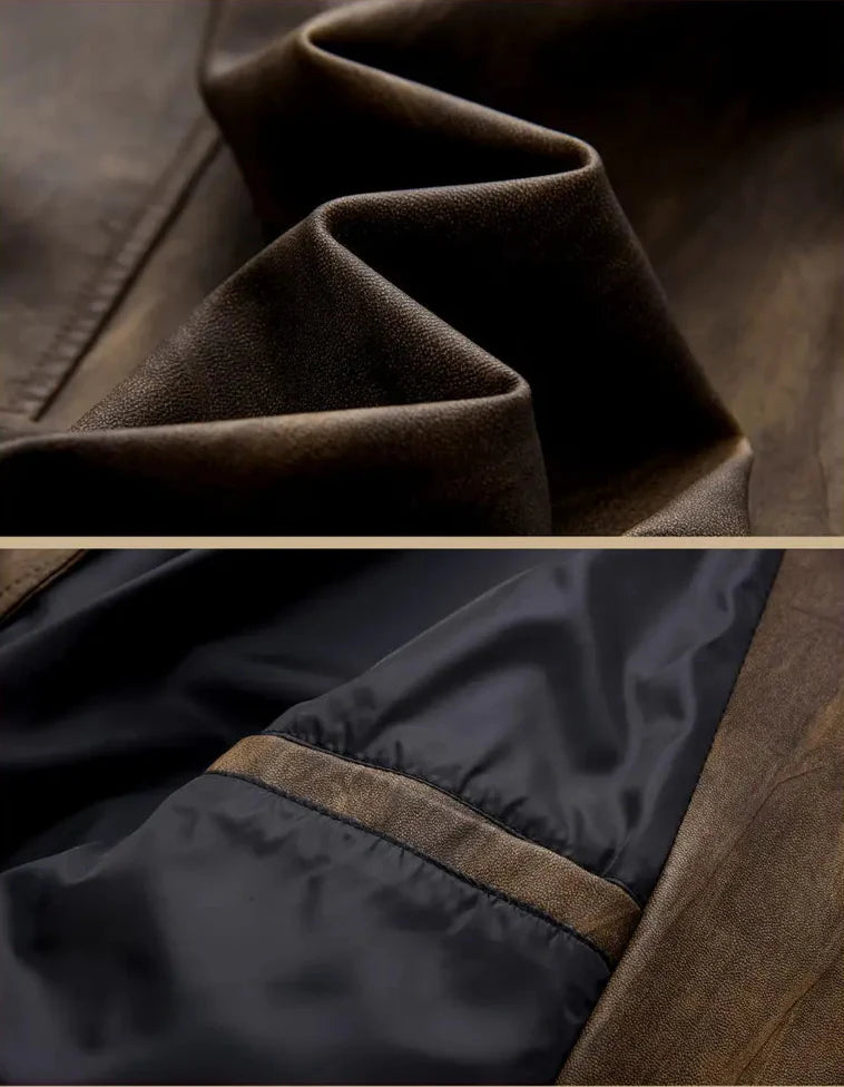 Julien - מעיל עור עם צווארון לוקומוטיב