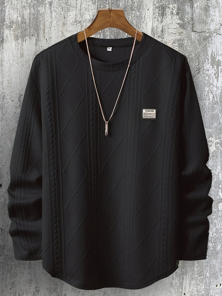 Lyman - סווטשירט עם שרוולים ארוכים ועיצוב גיאומטרי