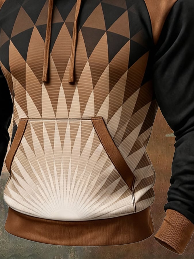 Nicholls - סווטשירט קז'ואל עם שרוולים ארוכים והדפס בלוק צבעוני