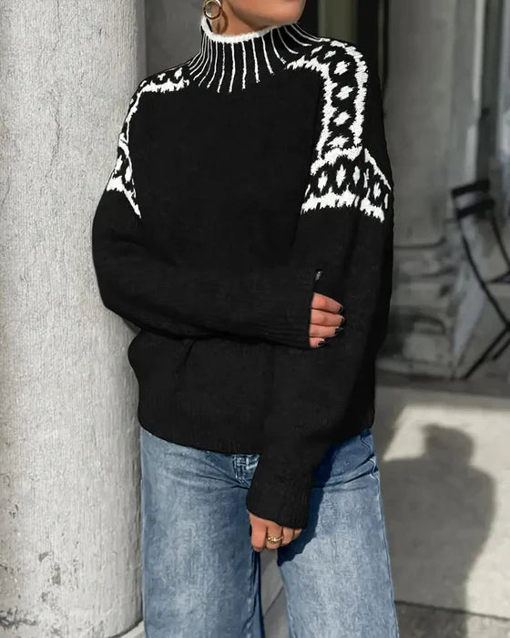 Tressia - סוודר סרוג עם צווארון גולף