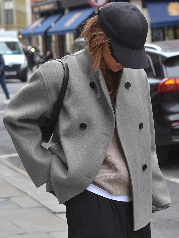 Deanne - מעיל בז' אלגנטי עם סגירה כפולה