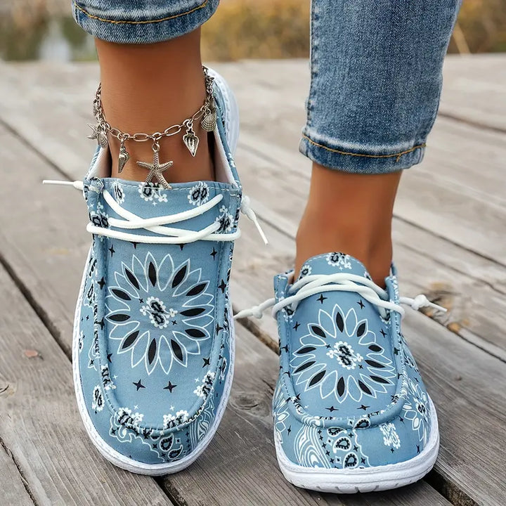 Isavella - נעלי קיץ קז'ואל עם דפוס פרחוני