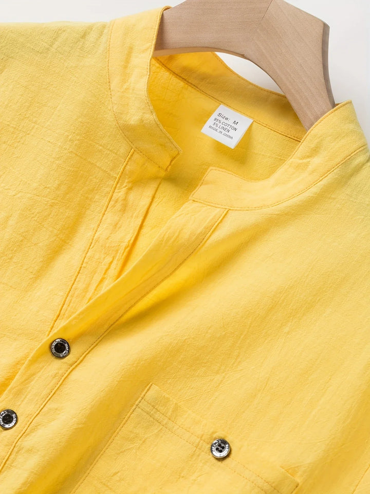 Markos - חולצת שרוולים קצרים בסגנון קז'ואל עם כפתורים