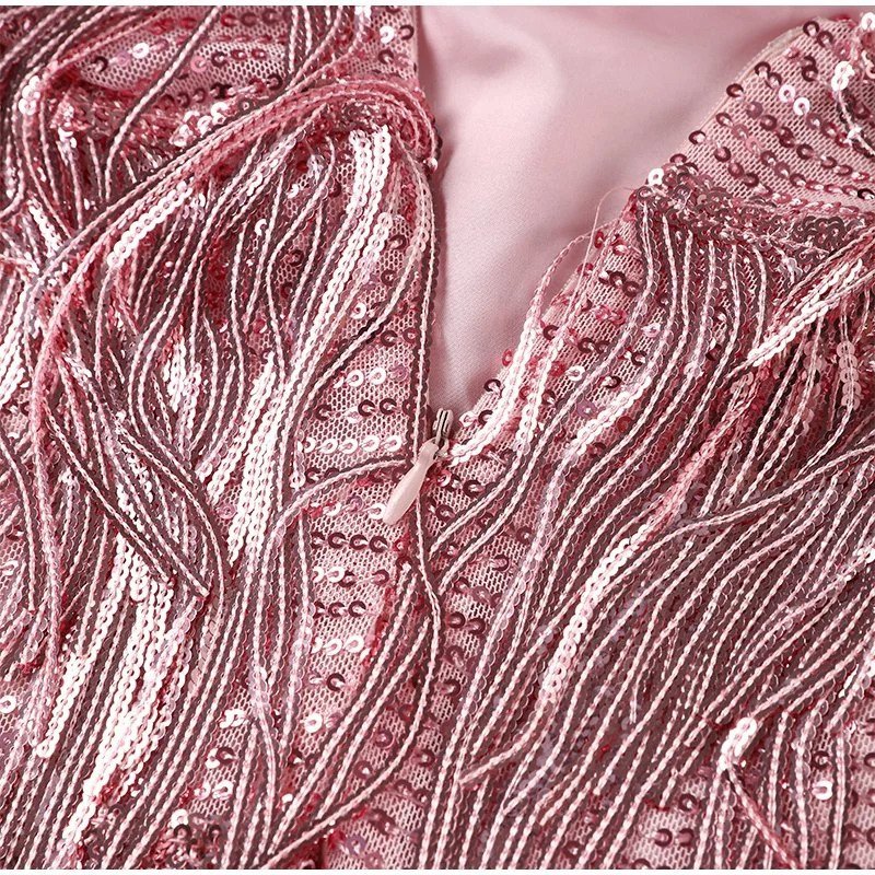 Jemima - שמלת מיני אופנתית עם נוצות