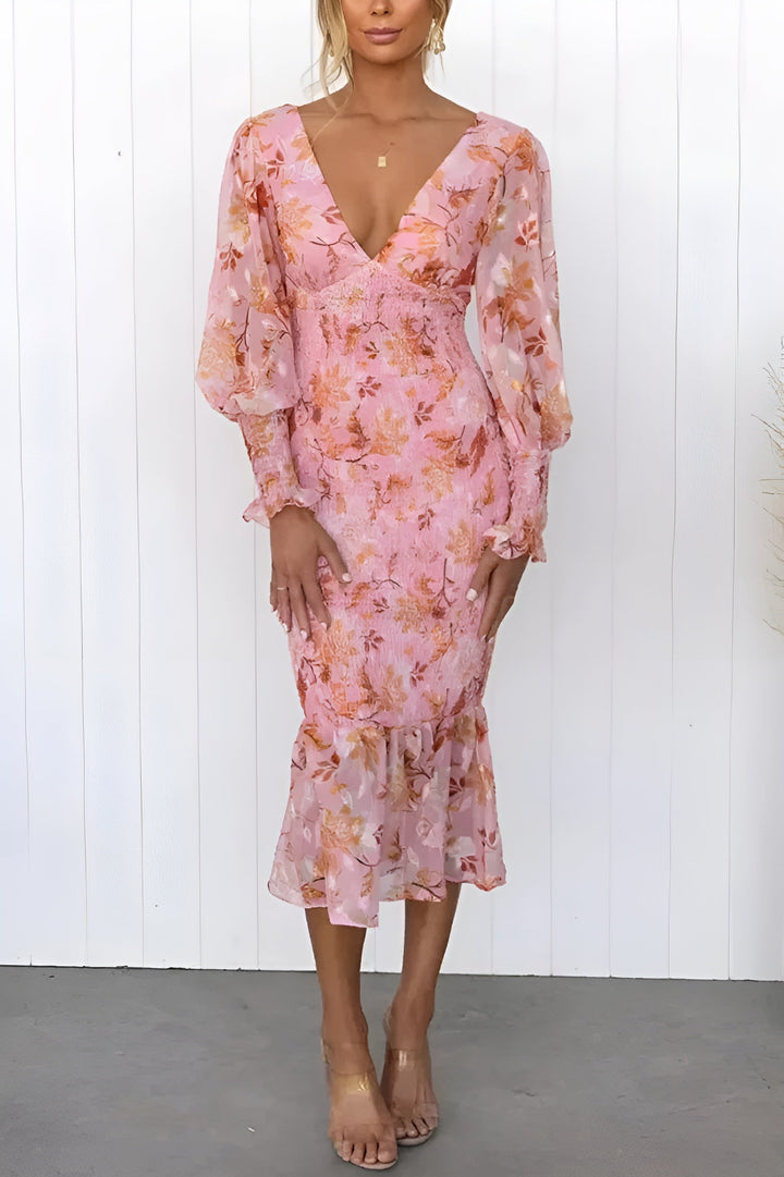 Nayra - שמלת פרחים אלגנטית עם מפתח V