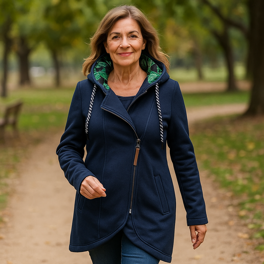 Kristanna - מעיל חורף עם רוכסן א-סימטרי