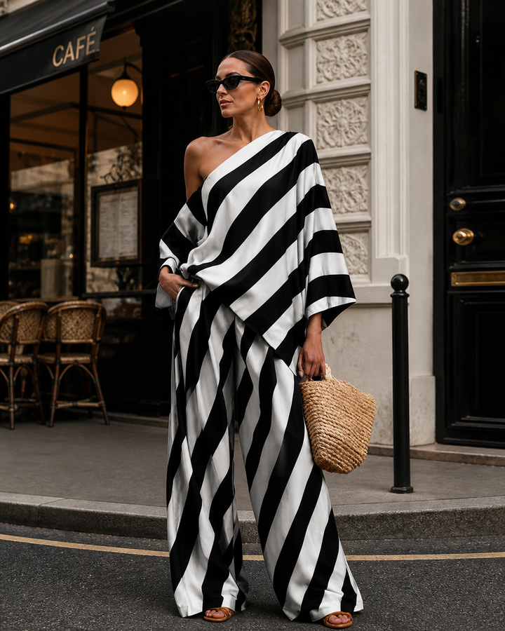 Franni - סט תואם מפוספס ויוקרתי