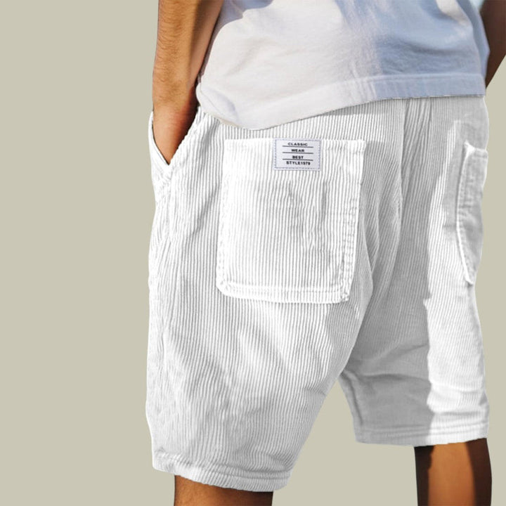 Steyn - מכנסיים קצרים מבד קטיפה עם מותן אלסטית