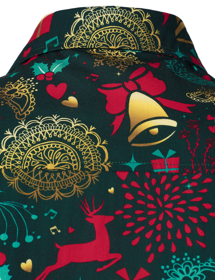 Victor -  חולצת כותנה ארוכת שרוולים לגברים לחג המולד עם אייל צפון