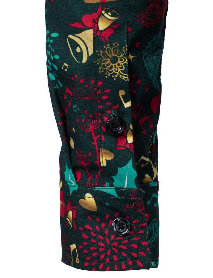 Victor -  חולצת כותנה ארוכת שרוולים לגברים לחג המולד עם אייל צפון