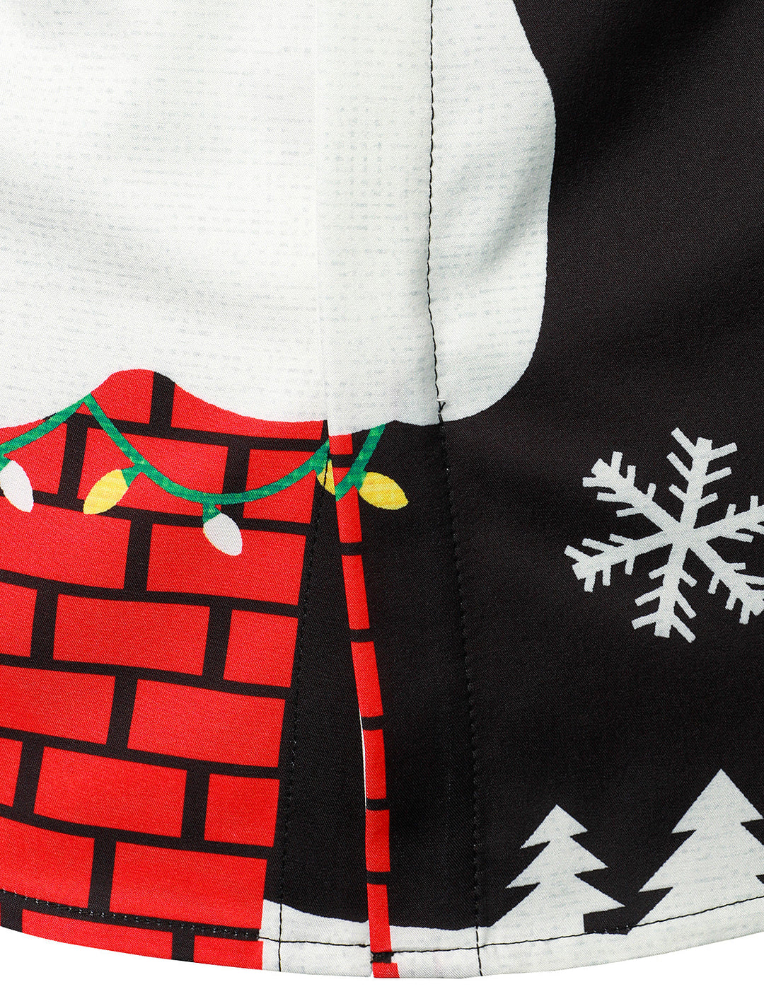 Mathan - חולצת גברים עם כפתורים בצבע שחור, עם שרוולים ארוכים, עם הדפס מצחיק של סנטה קלאוס