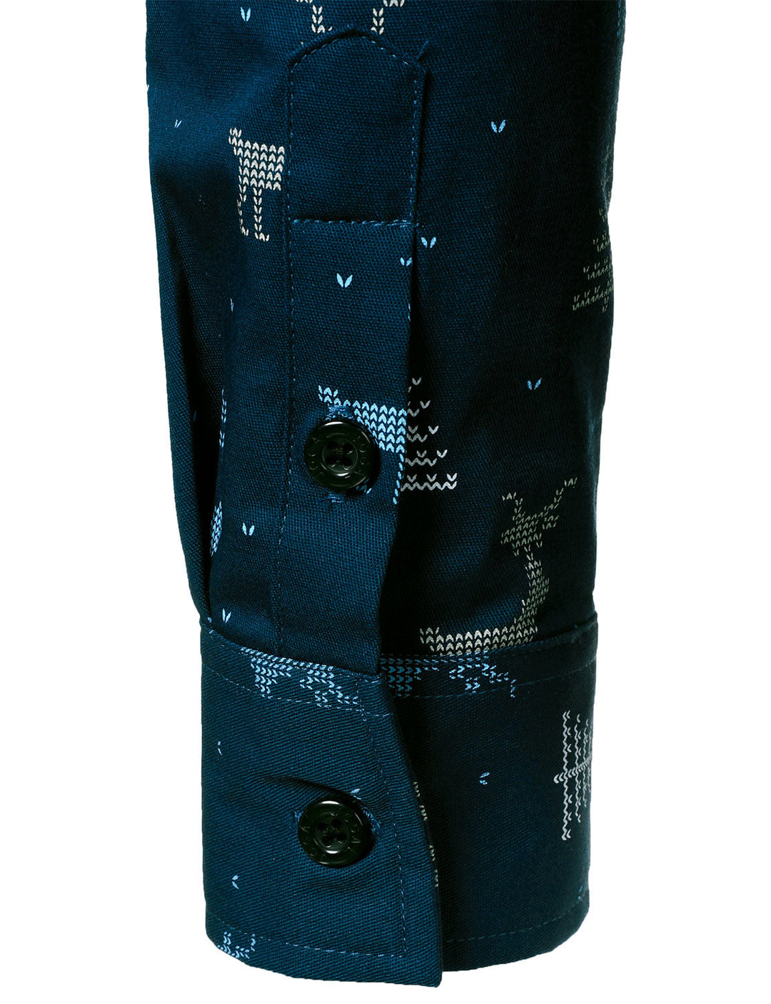 Rowan - חולצת גברים עם הדפס אייל חג המולד, נשימה, כחול כהה, שרוולים ארוכים