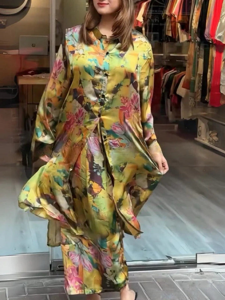 Quenira - סט דו-חלקי של שמלת חולצה רפויה