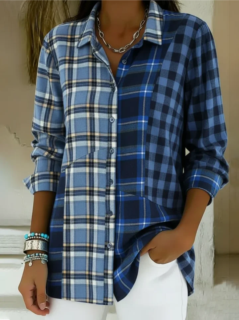 Camren - חולצה עם שרוולים ארוכים בדוגמת משבצות