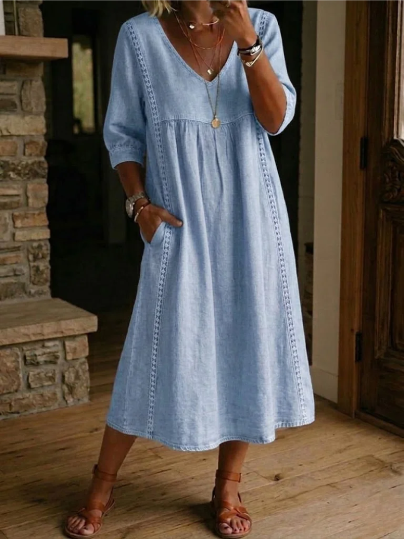 Zelmiraa - שמלת מידי עם כיסים בצדדים