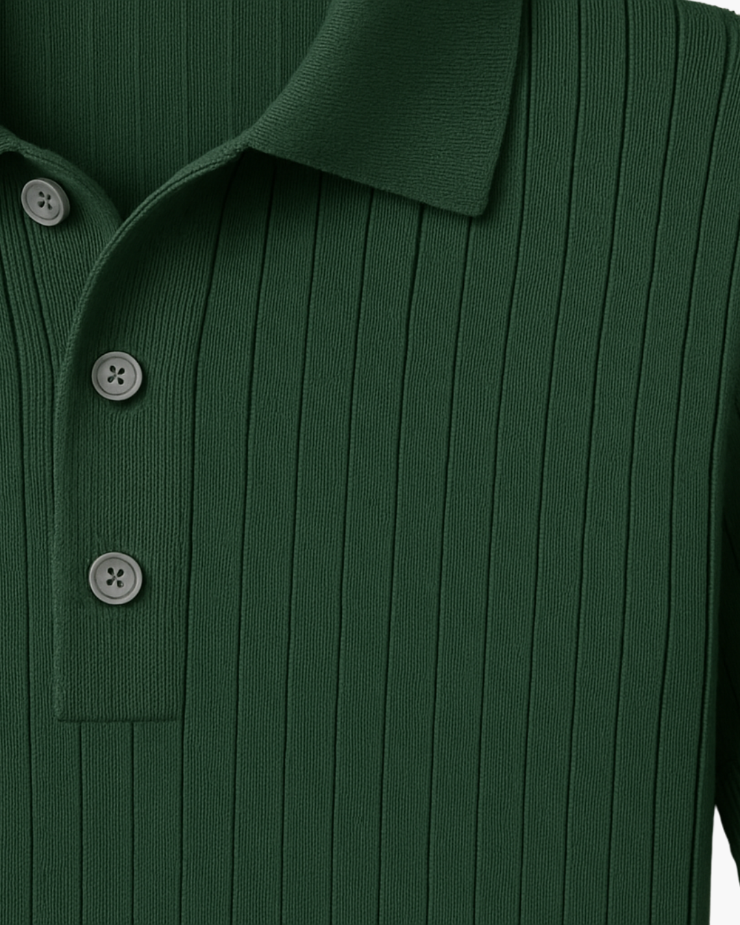 Donte - חולצת פולו סרוגה עם שרוולים קצרים