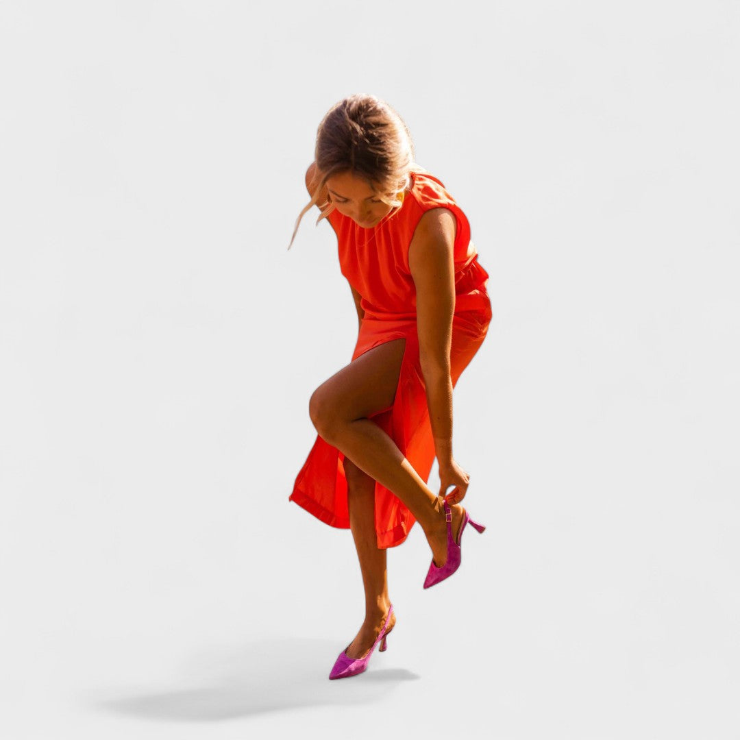 Danella - שמלת מידי אלגנטית ללא שרוולים