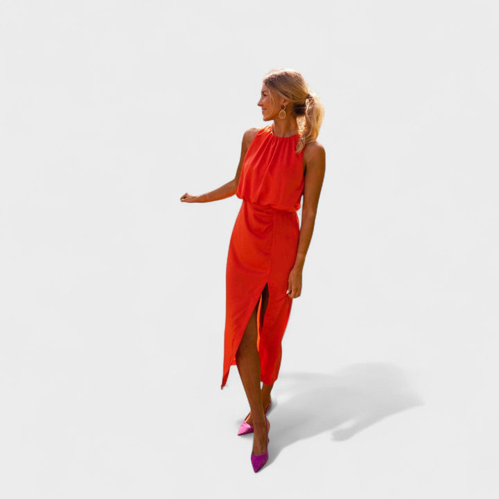 Danella - שמלת מידי אלגנטית ללא שרוולים