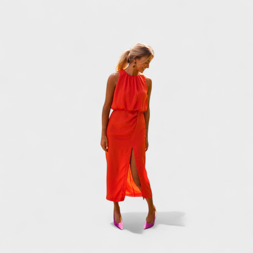 Danella - שמלת מידי אלגנטית ללא שרוולים