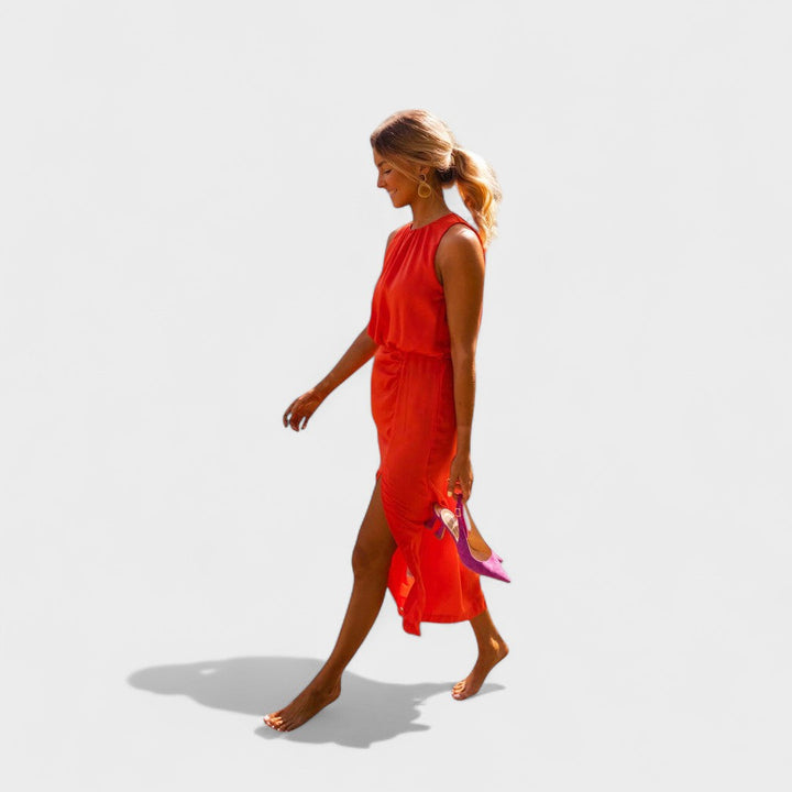 Danella - שמלת מידי אלגנטית ללא שרוולים