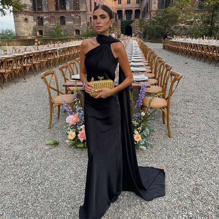 Lucila - שמלת מקסי עם מחשוף סירה