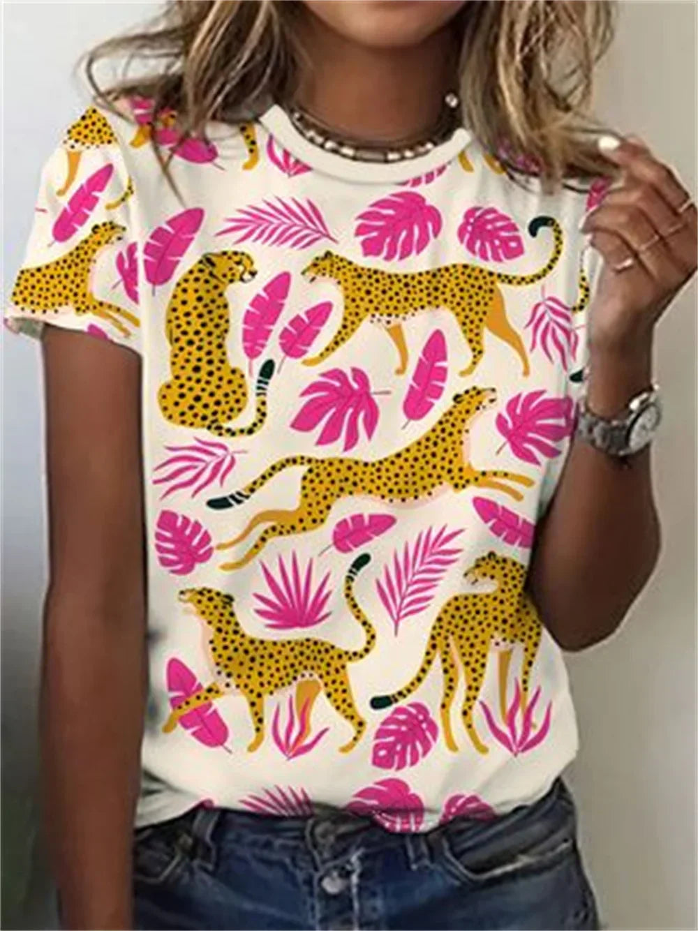 Elsy - חולצה אלגנטית עם הדפס חיות