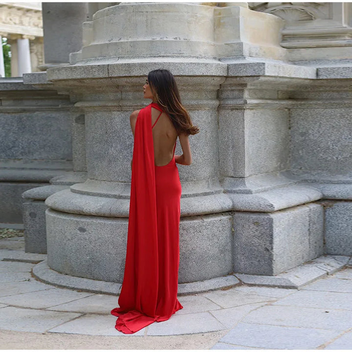 Lucila - שמלת מקסי עם מחשוף סירה