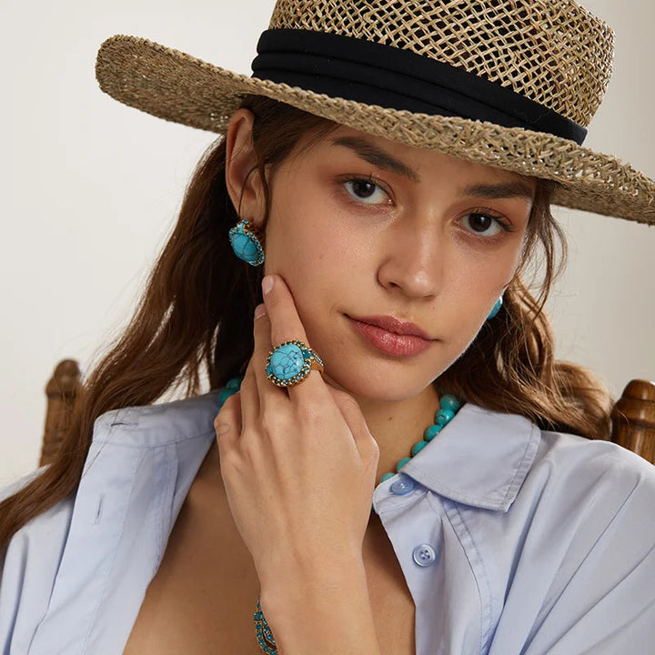 Maliya - סט אבני חן בצבע טורקיז