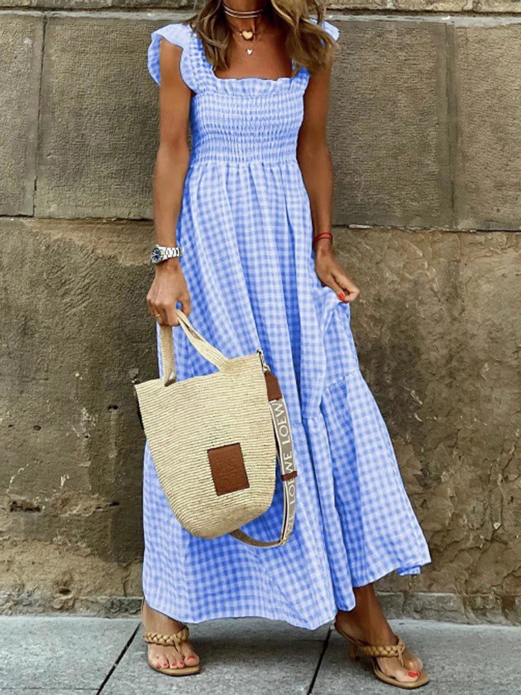 Jayne - שמלת מקסי ללא שרוולים עם מחשוף מרובע