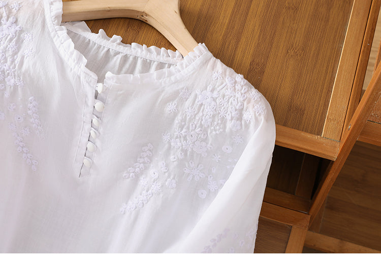 Kissina - חולצת כותנה רקומה