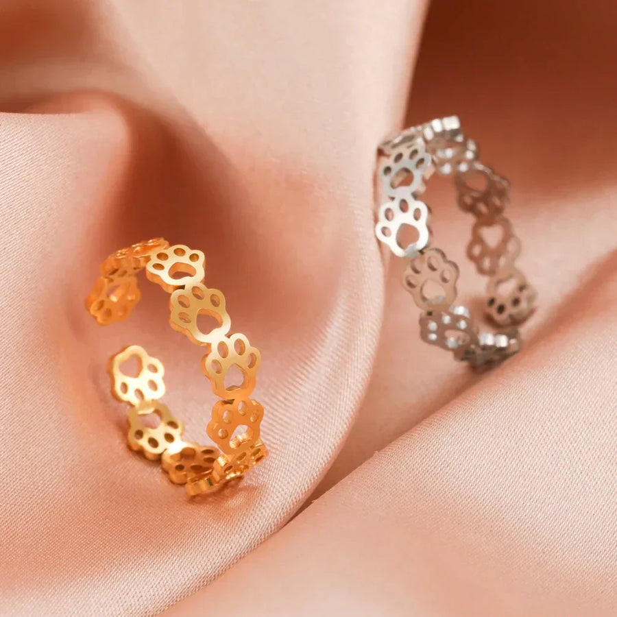 PawCharm - טבעת מתכווננת עם טביעת כפה