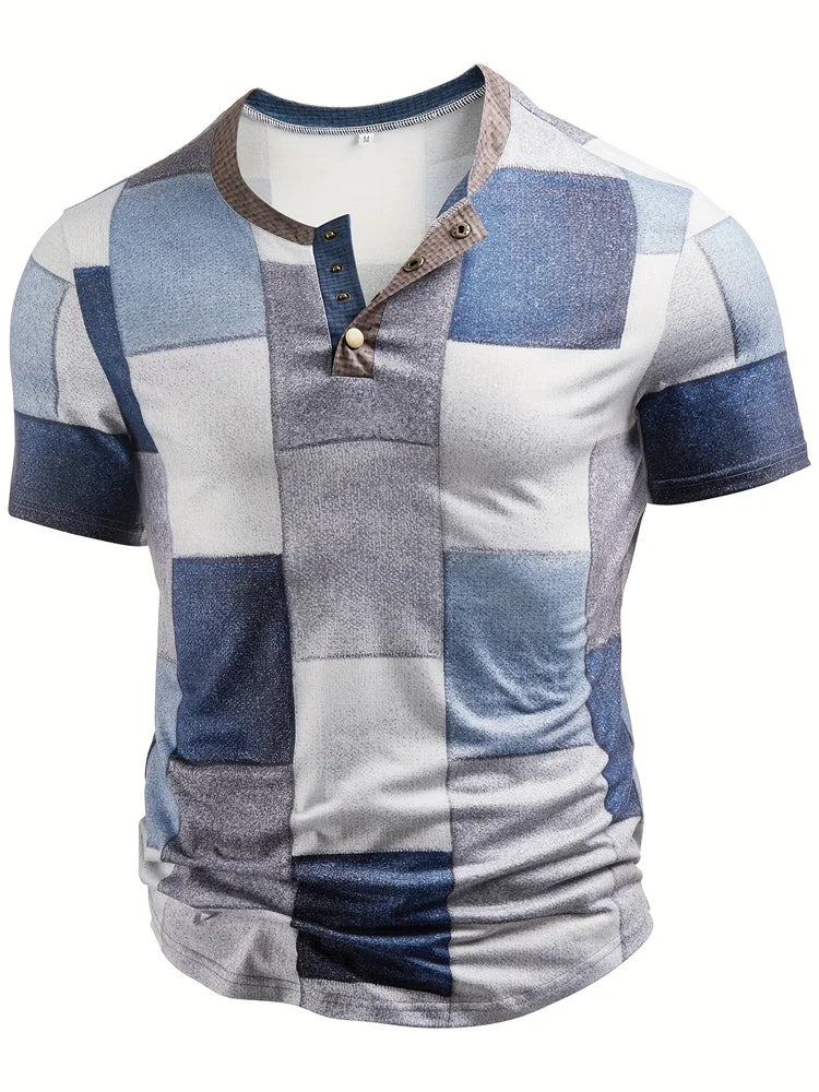 אדסון - חולצה אופנתית עם הדפס פאצ'ים