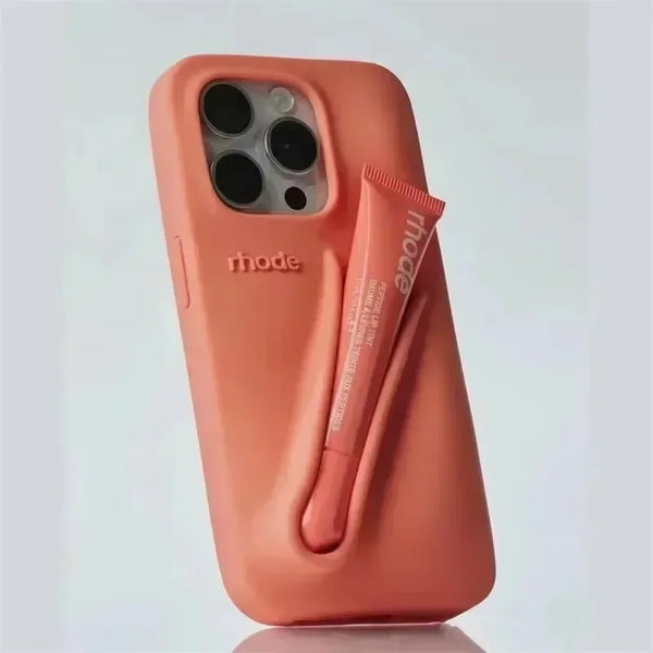 LuxeLoop - כיסוי סיליקון לאייפון עם מחזיק לשפתון