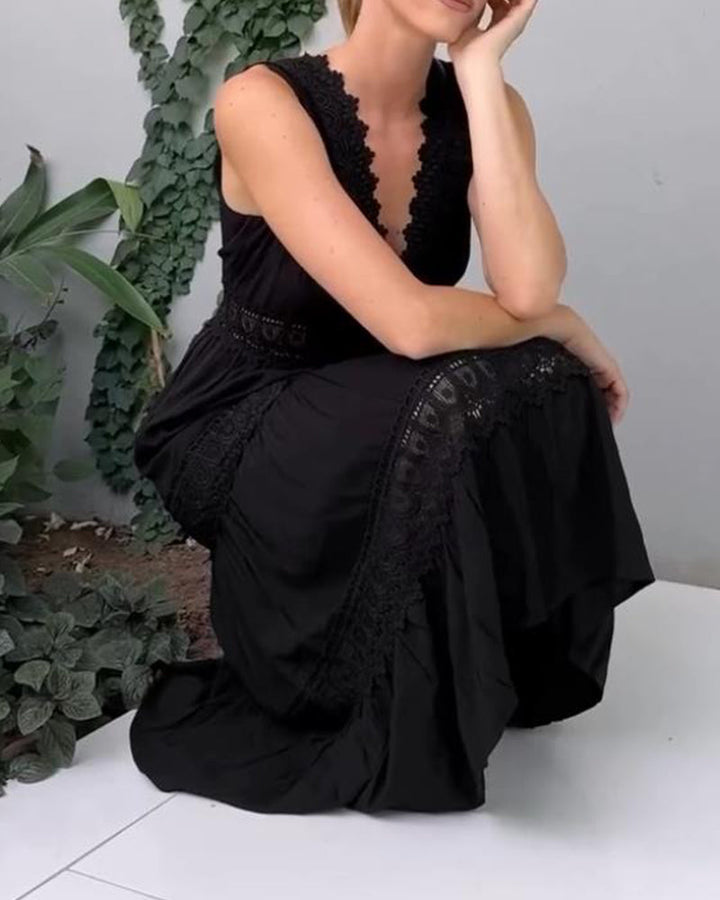 Papakosta - שמלת תחרה אלגנטית ללא שרוולים