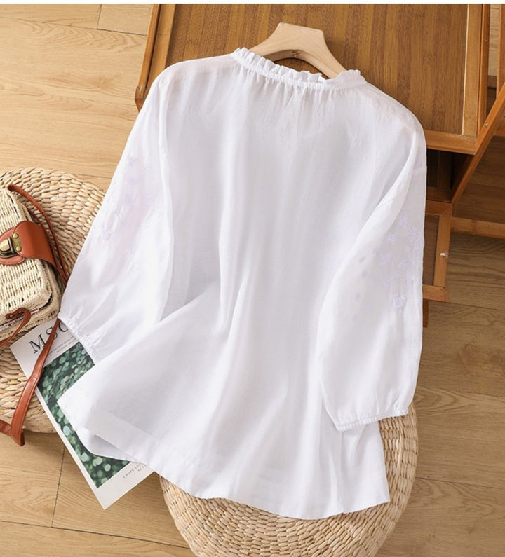 Kissina - חולצת כותנה רקומה