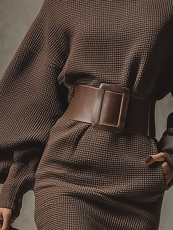 Milana - שמלת רשת קצרה עם חגורה מבנית