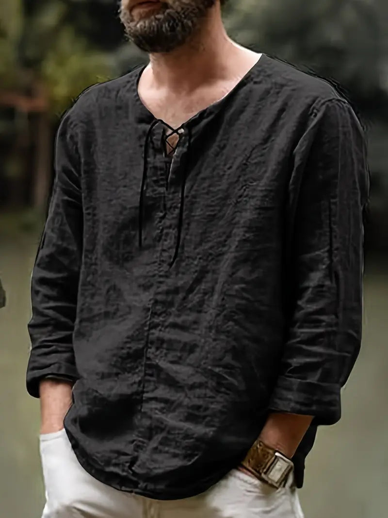 Pawel - חולצת כותנה עם שרוולים ארוכים