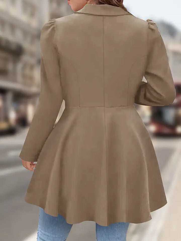 Mackayla - בלייזר אלגנטי עם שרוולים ארוכים וכפתור בודד