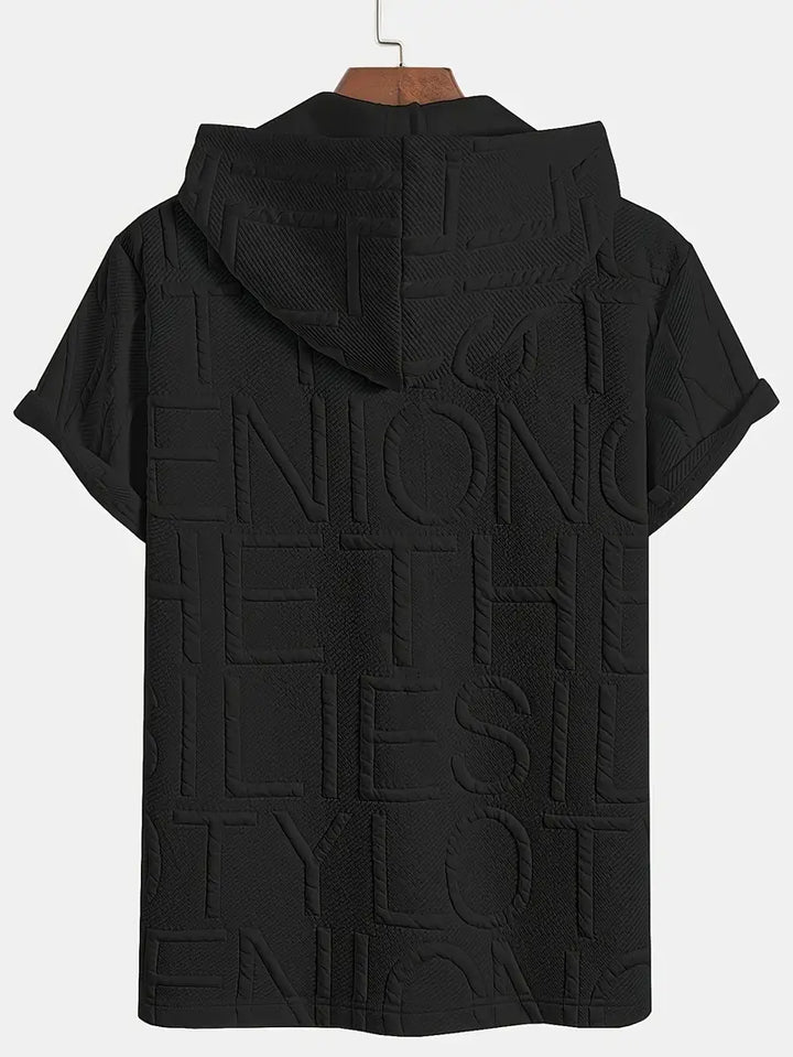 Henryk - חולצה אלגנטית עם שרוולים קצרים, קפוצ'ון ורוכסן