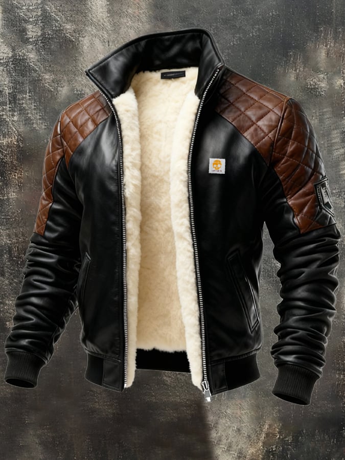 Enzo - מעיל עור מרופד בפלוש