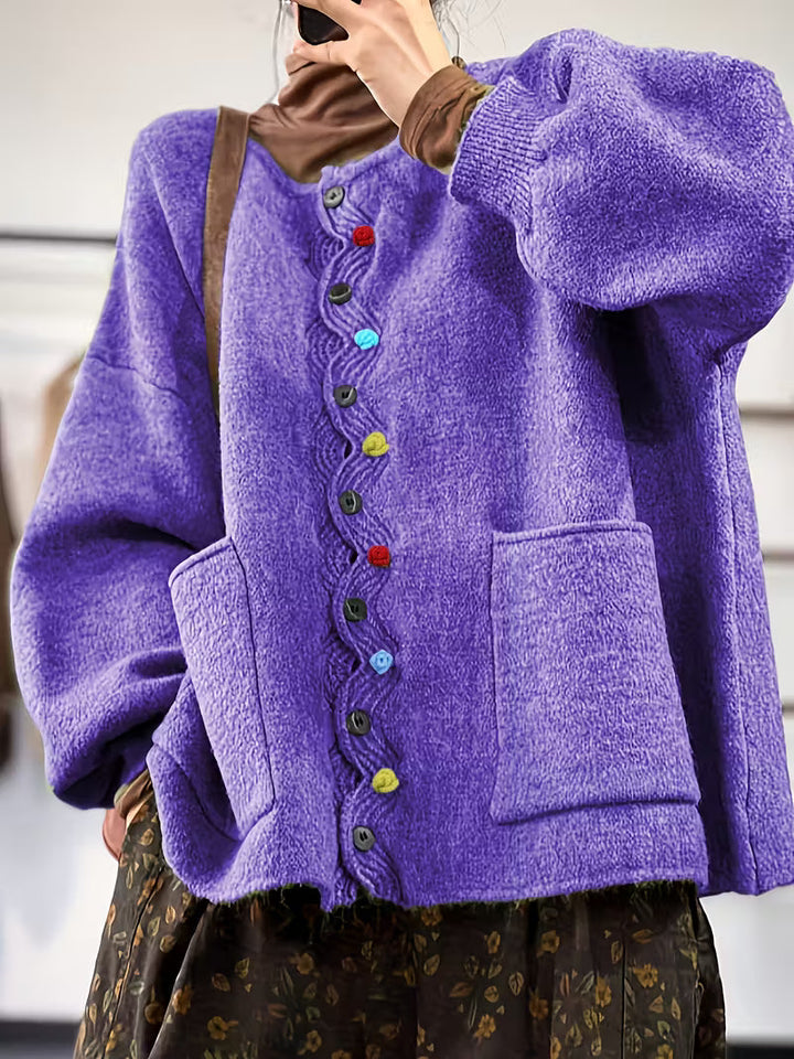 Kynza - קרדיגן גדול עם כפתורים צבעוניים בחזית