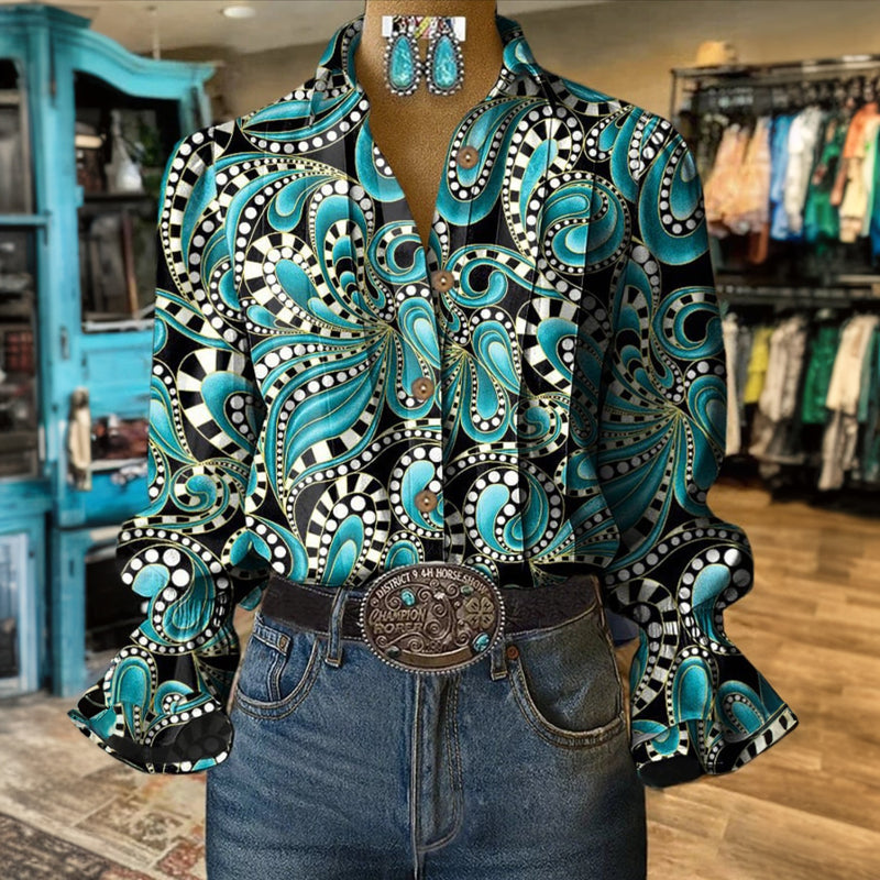 Visenya - חולצה וינטג' עם הדפס מופשט