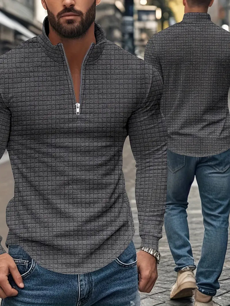 Jarryd - סווטשירט עם שרוולים ארוכים ורוכסן חצי